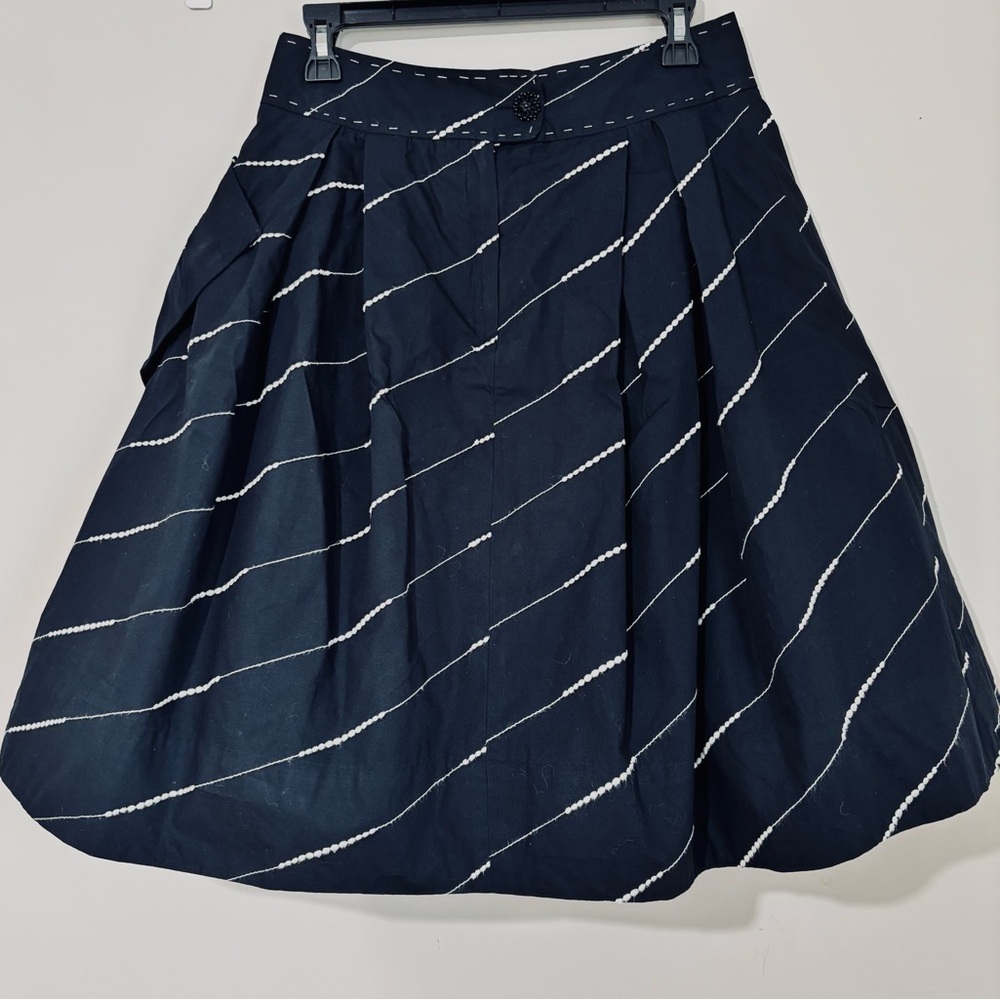 Anthropologie black white Floreat Subway Stairs preppy Full Tulle skirt size 4 - Picture 3 of 16